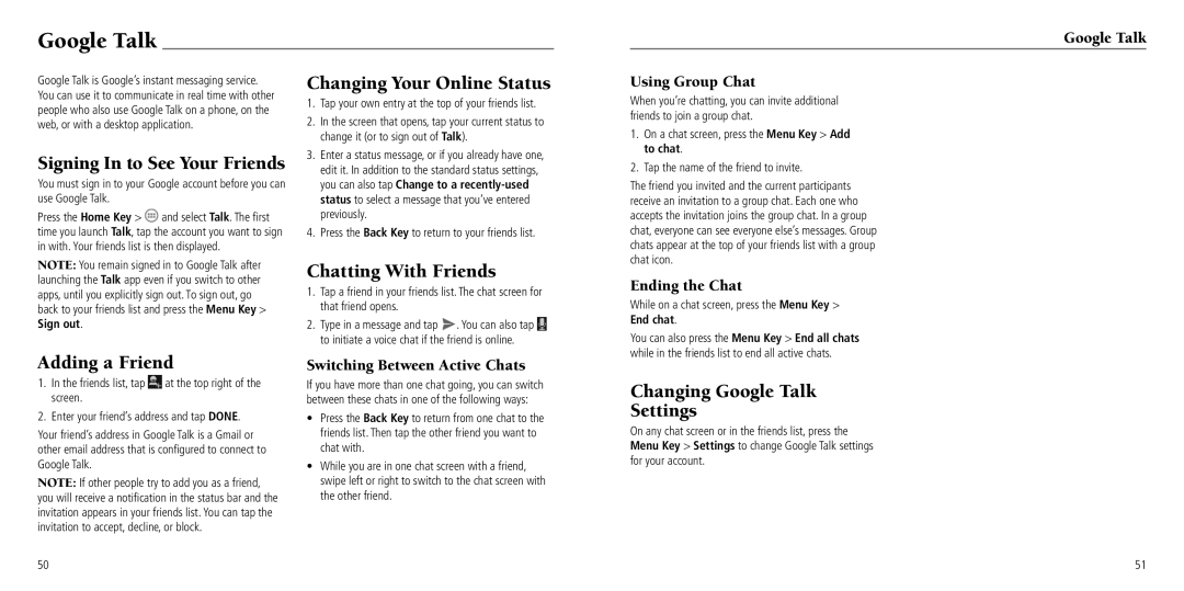 ZTE Z660G user manual Google Talk 