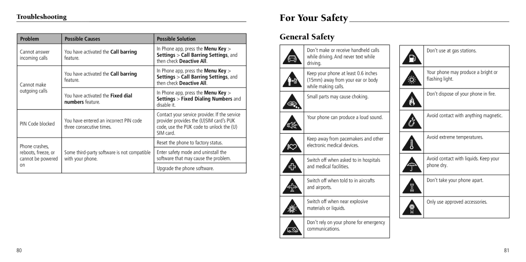 ZTE Z660G user manual For Your Safety, General Safety, Numbers feature 