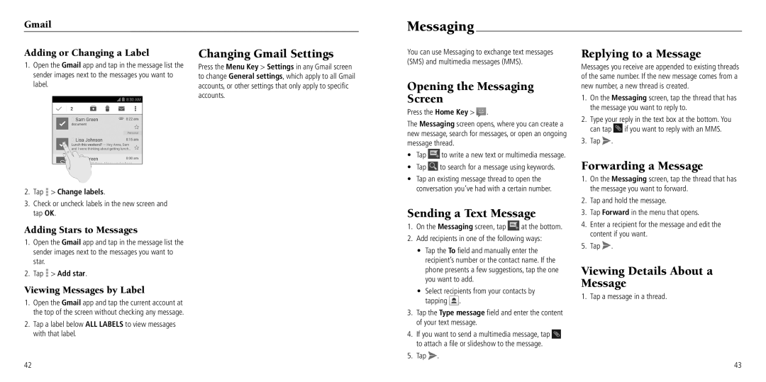 ZTE Z797C user manual Messaging 