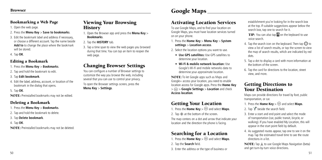 ZTE Z797C user manual Google Maps 