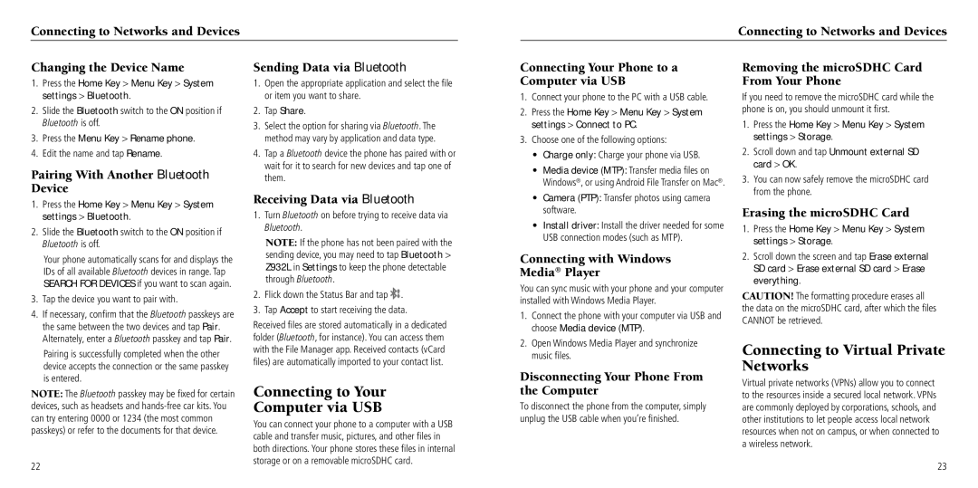 ZTE Z932L user manual Connecting to Your Computer via USB, Connecting to Virtual Private Networks 