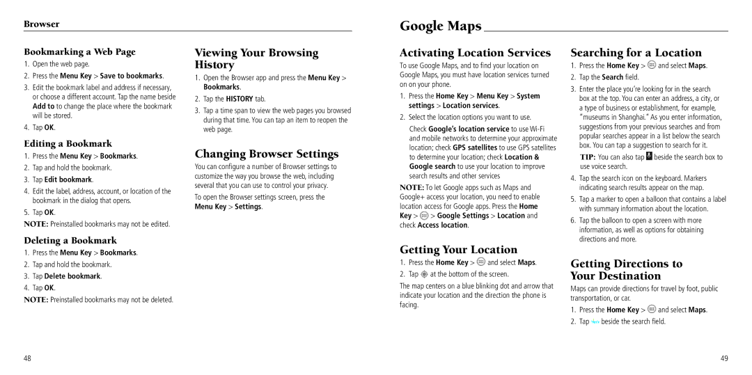 ZTE Z932L user manual Google Maps 