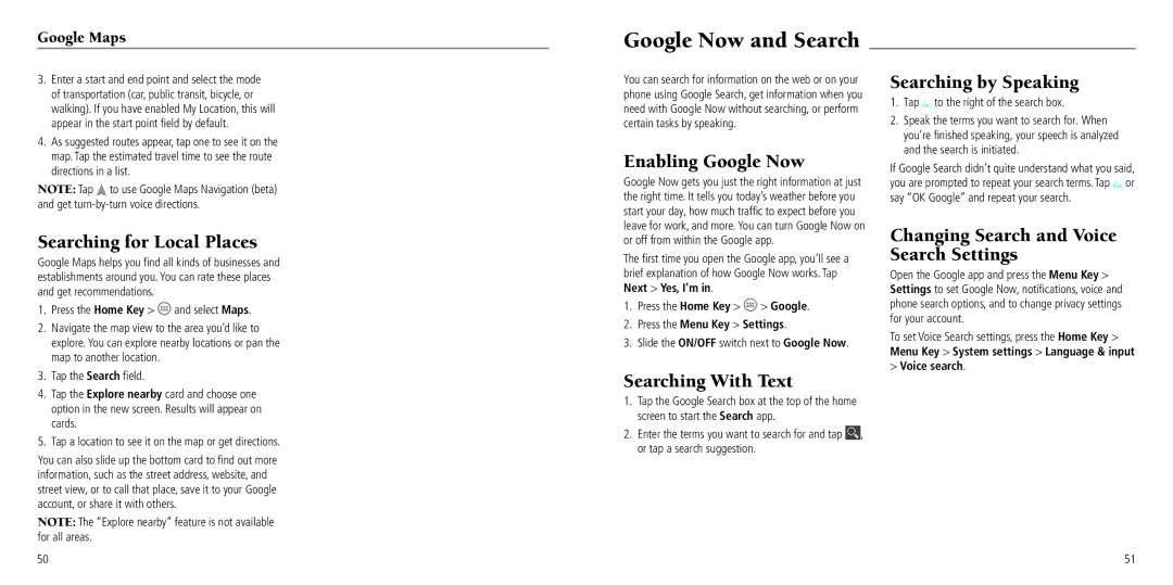 ZTE Z932L user manual Google Now and Search 