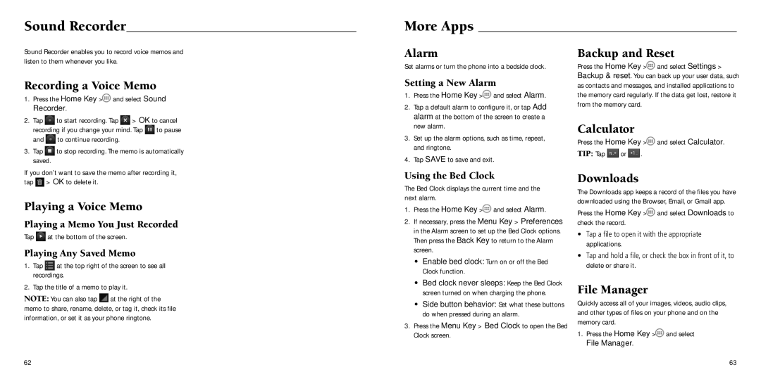 ZTE Z932L user manual Sound Recorder, More Apps 