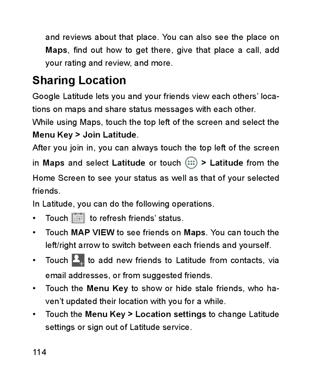 ZTE ZTE Blade III user manual Sharing Location 