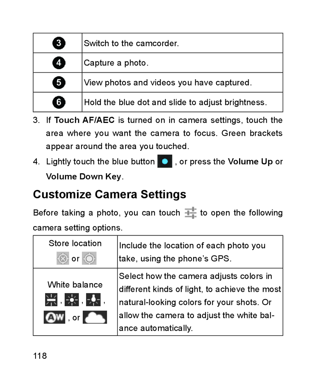 ZTE ZTE Blade III user manual Customize Camera Settings 