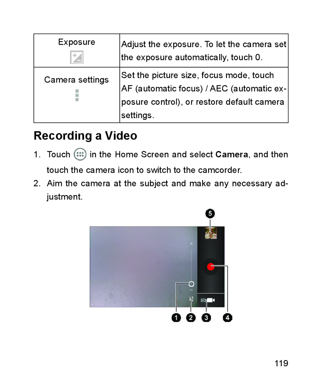 ZTE ZTE Blade III user manual Recording a Video 