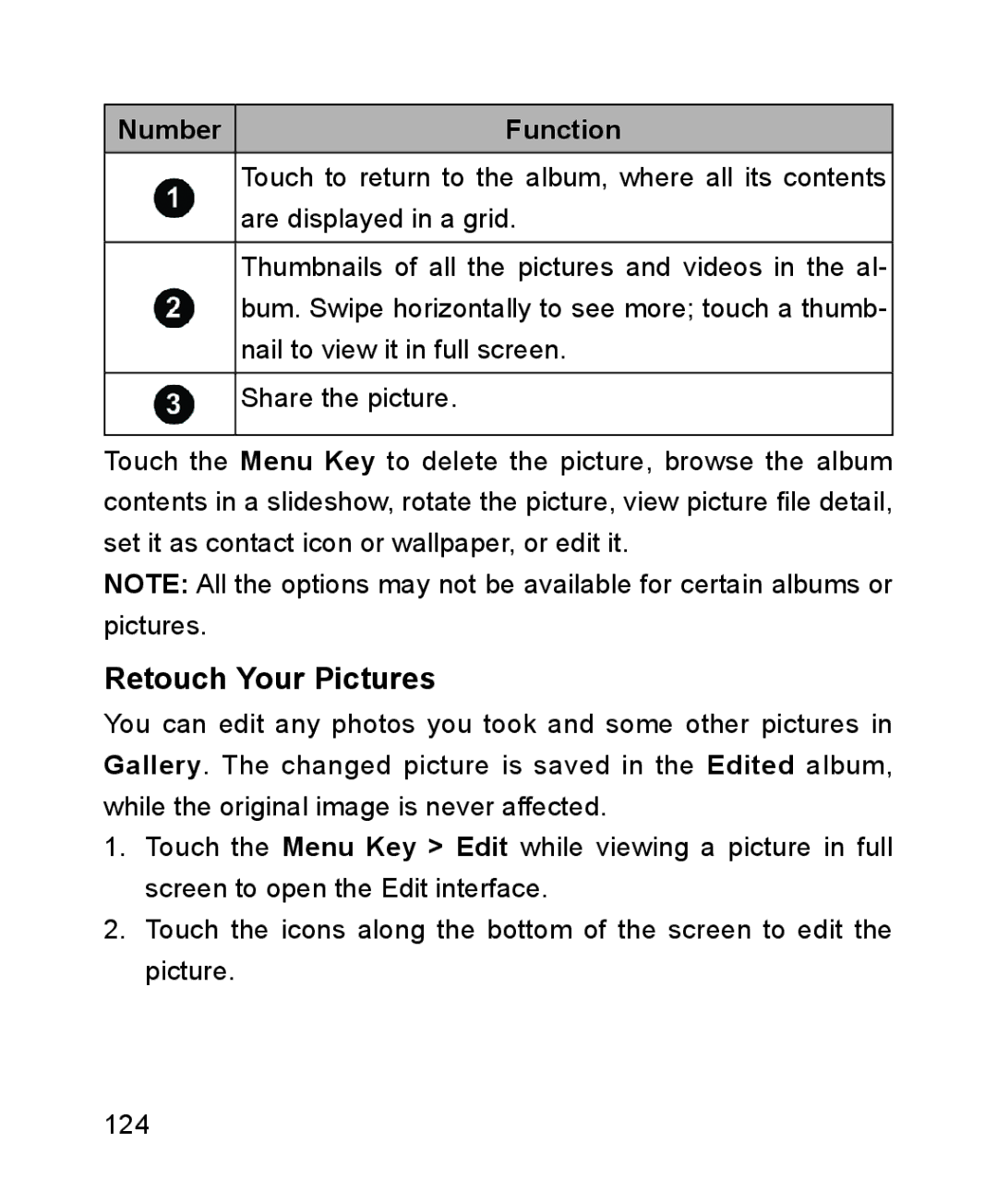 ZTE ZTE Blade III user manual Retouch Your Pictures, Number Function 