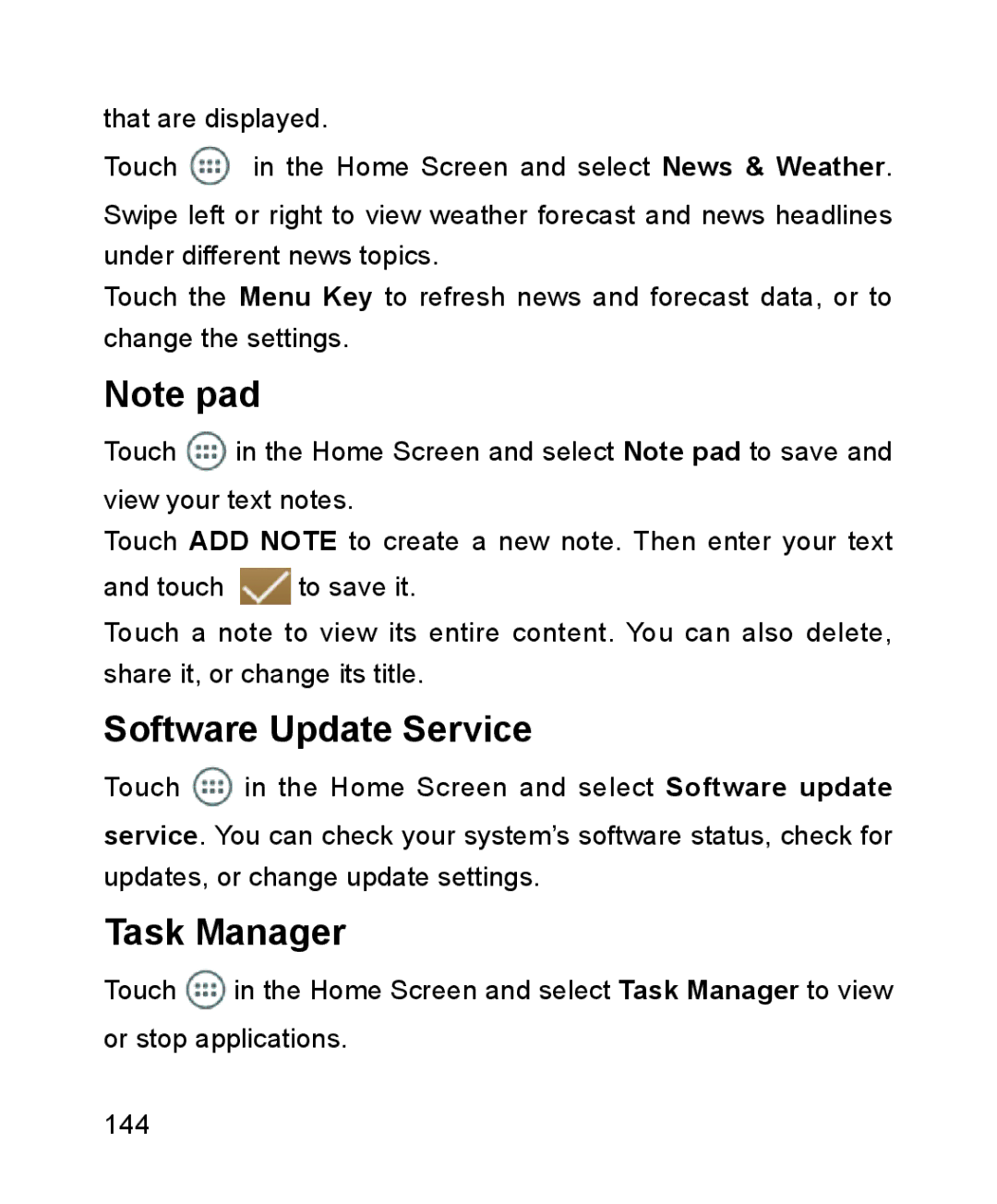 ZTE ZTE Blade III user manual Software Update Service, Task Manager 