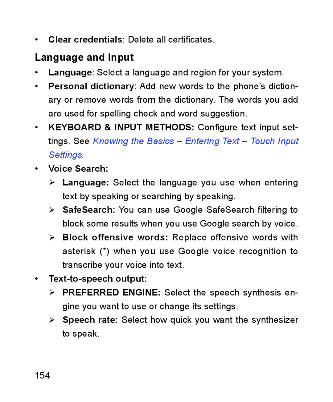 ZTE ZTE Blade III user manual Language and Input, Text-to-speech output 