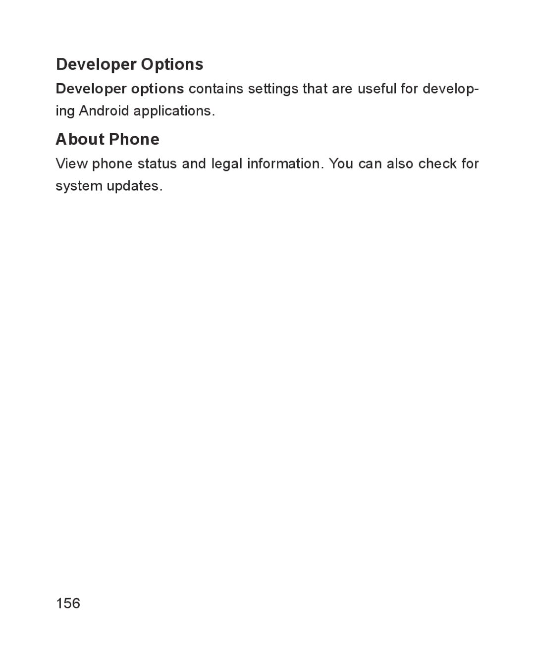 ZTE ZTE Blade III user manual Developer Options, About Phone 