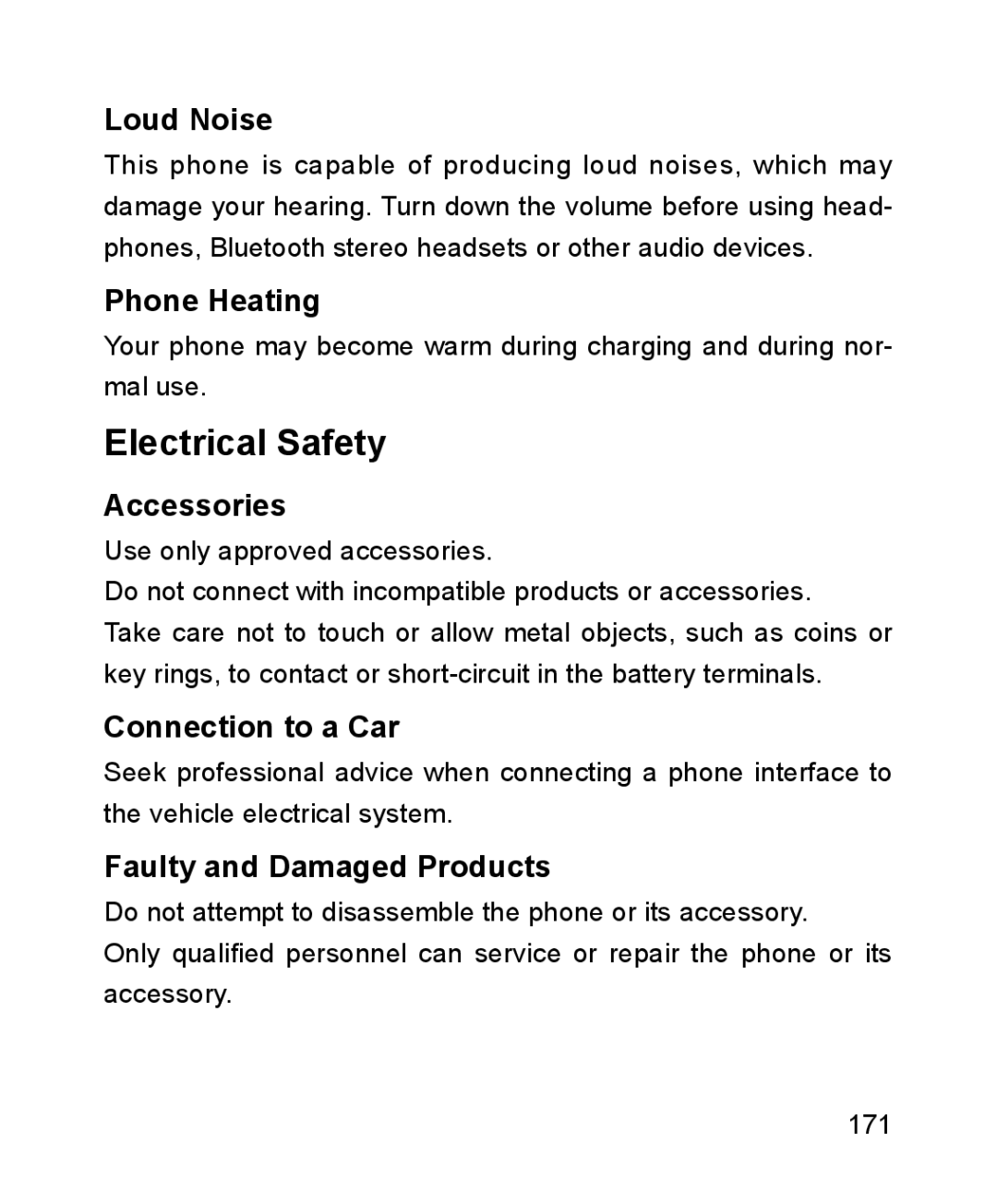 ZTE ZTE Blade III user manual Electrical Safety 