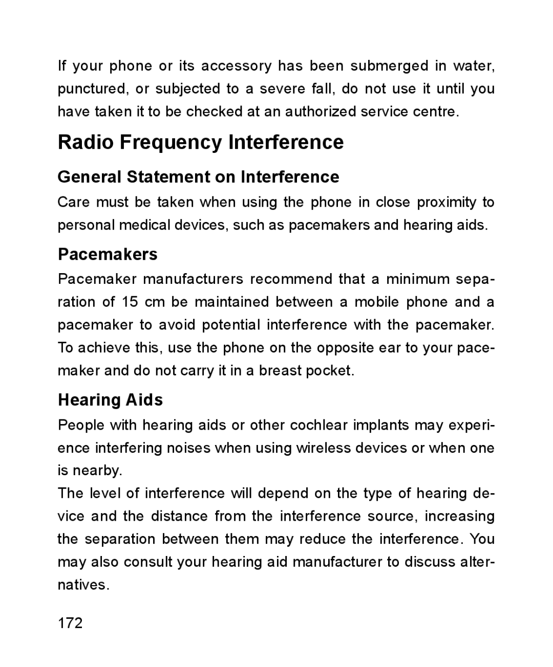 ZTE ZTE Blade III user manual Radio Frequency Interference, General Statement on Interference, Pacemakers, Hearing Aids 