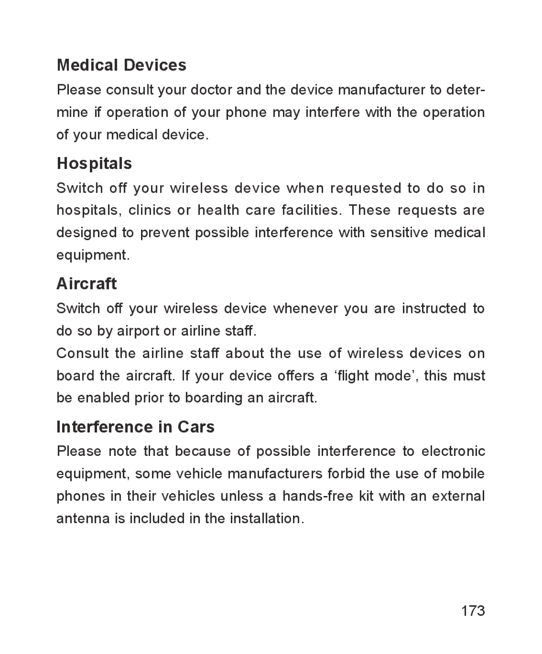 ZTE ZTE Blade III user manual Medical Devices, Hospitals, Aircraft, Interference in Cars 