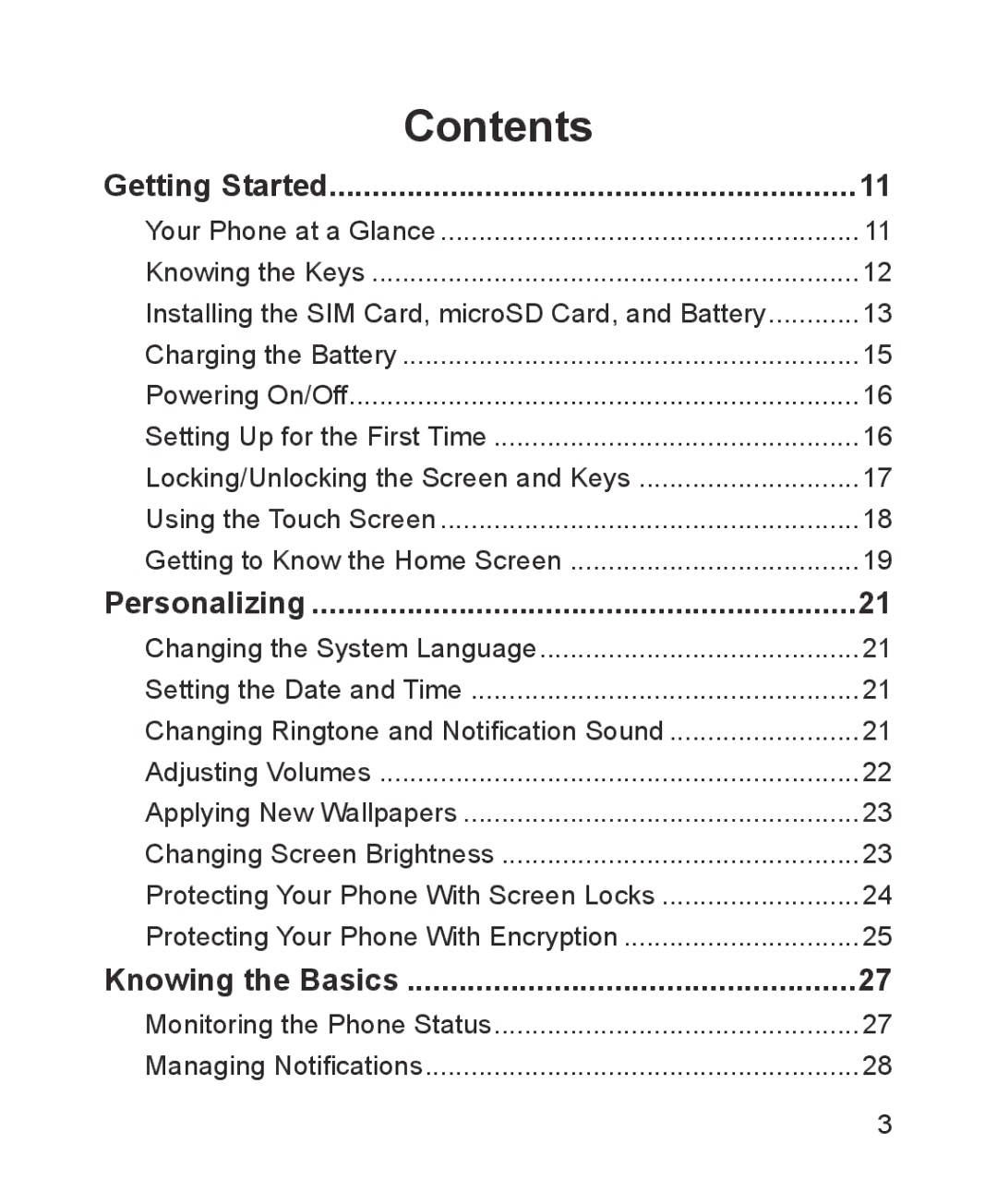 ZTE ZTE Blade III user manual Contents 