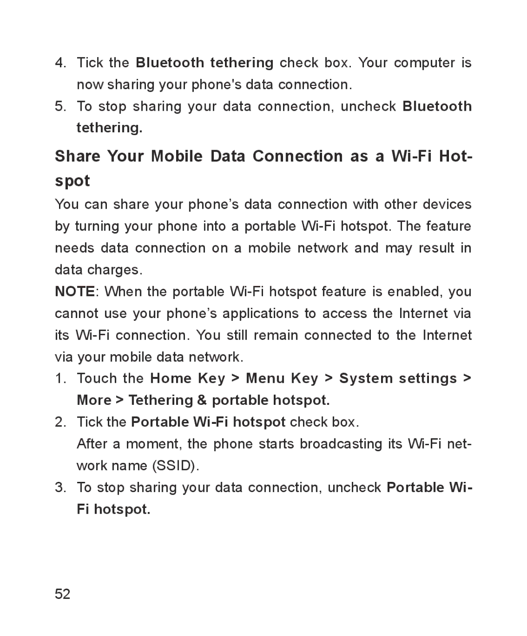 ZTE ZTE Blade III user manual Share Your Mobile Data Connection as a Wi-Fi Hot- spot, Fi hotspot 