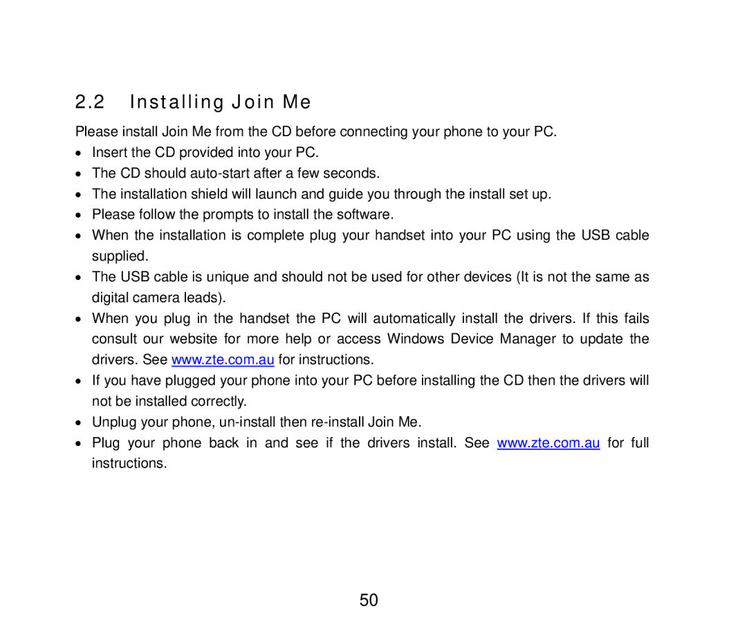 ZTE ZTE F152 user manual Installing Join Me 