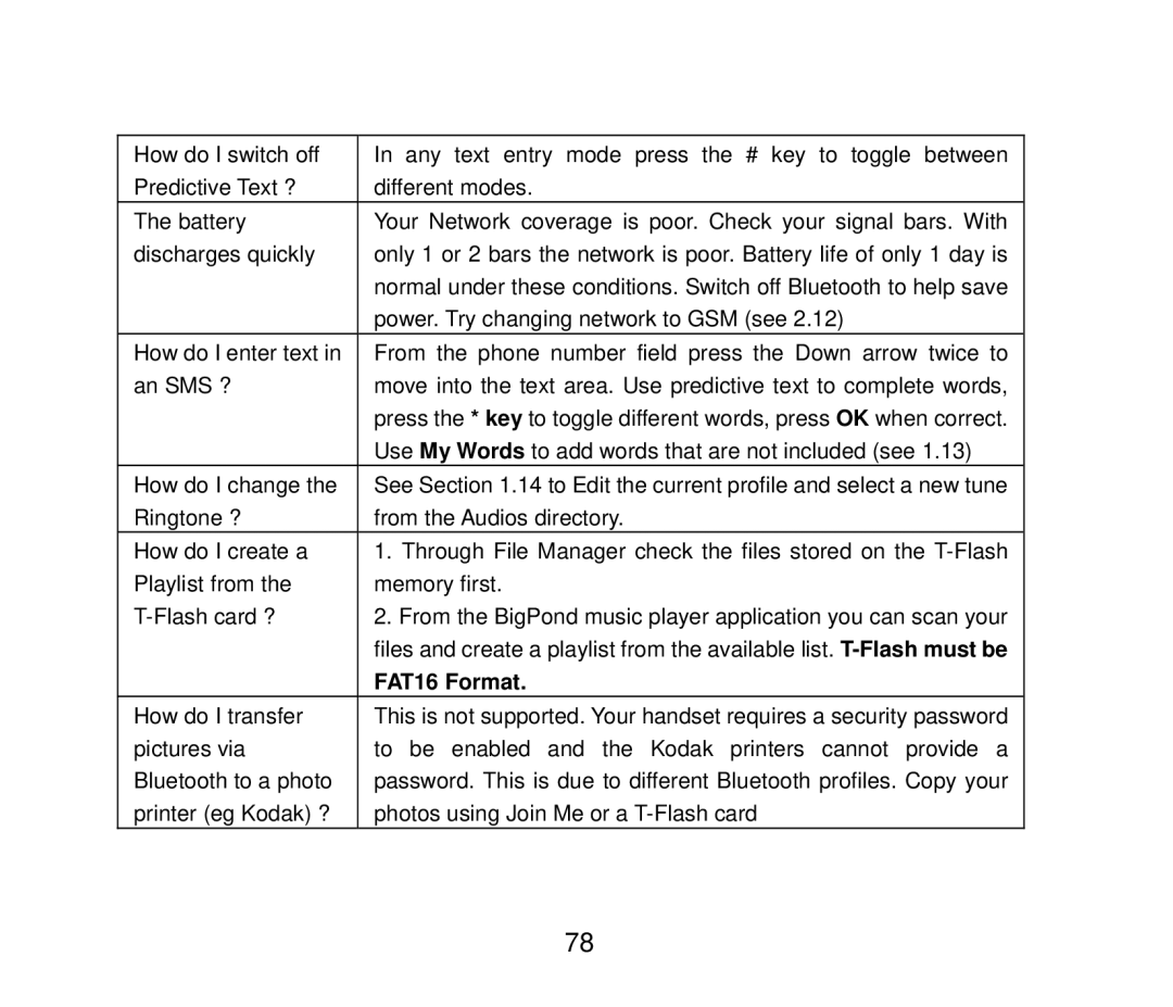 ZTE ZTE F152 user manual FAT16 Format 