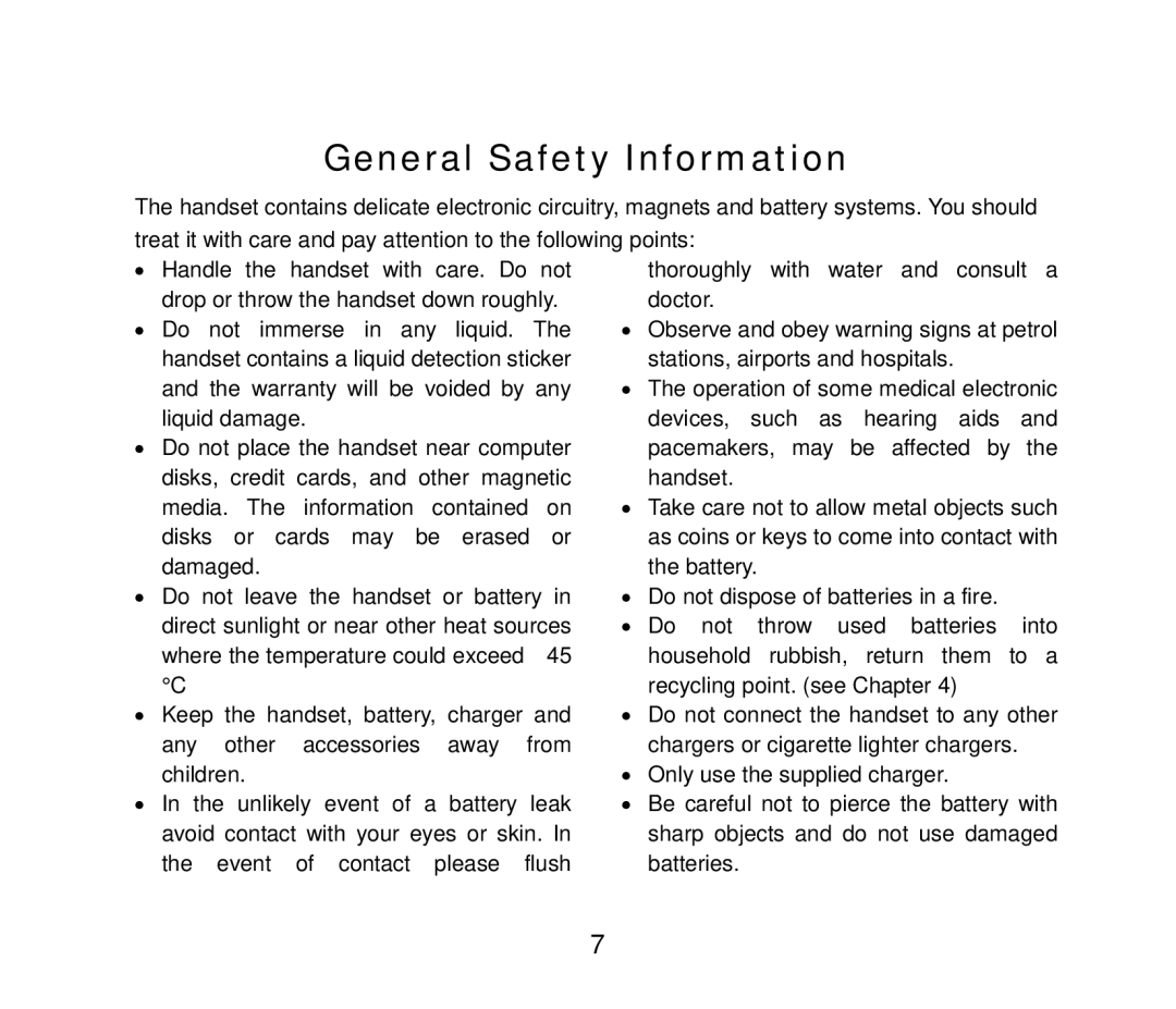 ZTE HSDPA Multi band 3G Mobile Phone, ZTE F852 user manual General Safety Information 