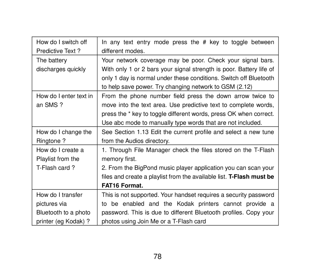 ZTE ZTE F852, HSDPA Multi band 3G Mobile Phone user manual FAT16 Format 