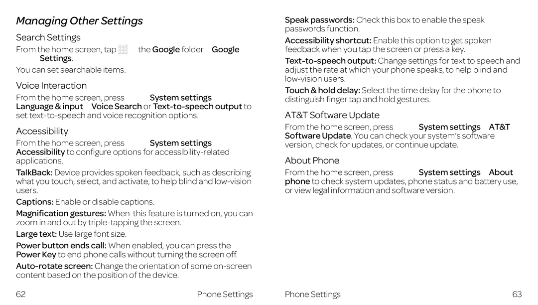 ZTE ZTE Z667 manual Managing Other Settings 