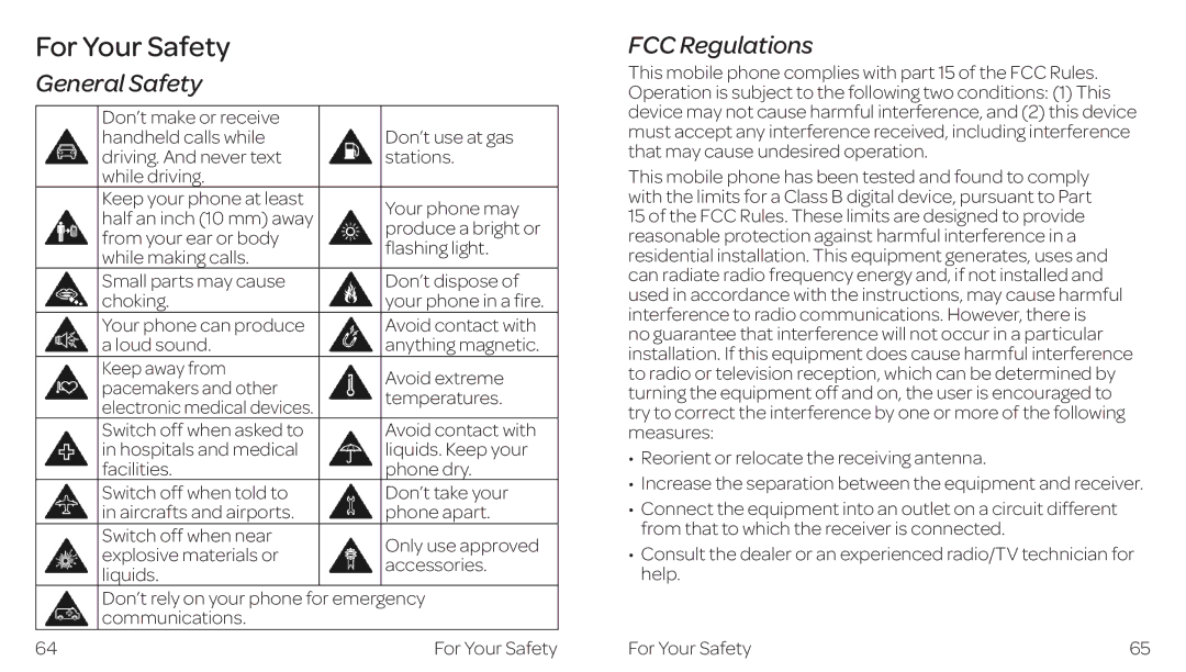 ZTE ZTE Z667 manual For Your Safety, General Safety, FCC Regulations 