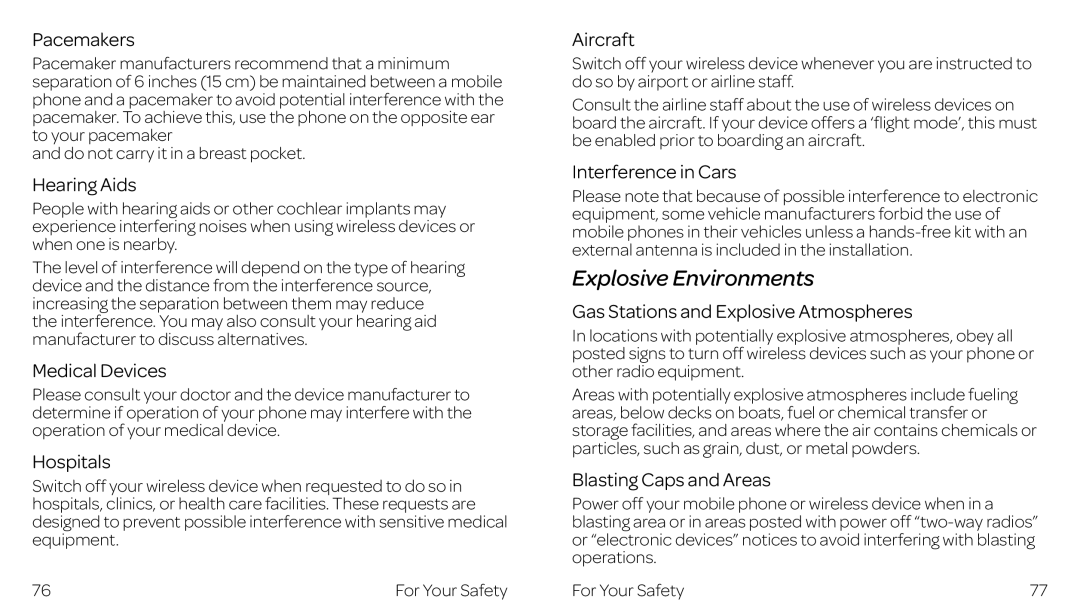 ZTE ZTE Z667 manual Explosive Environments 