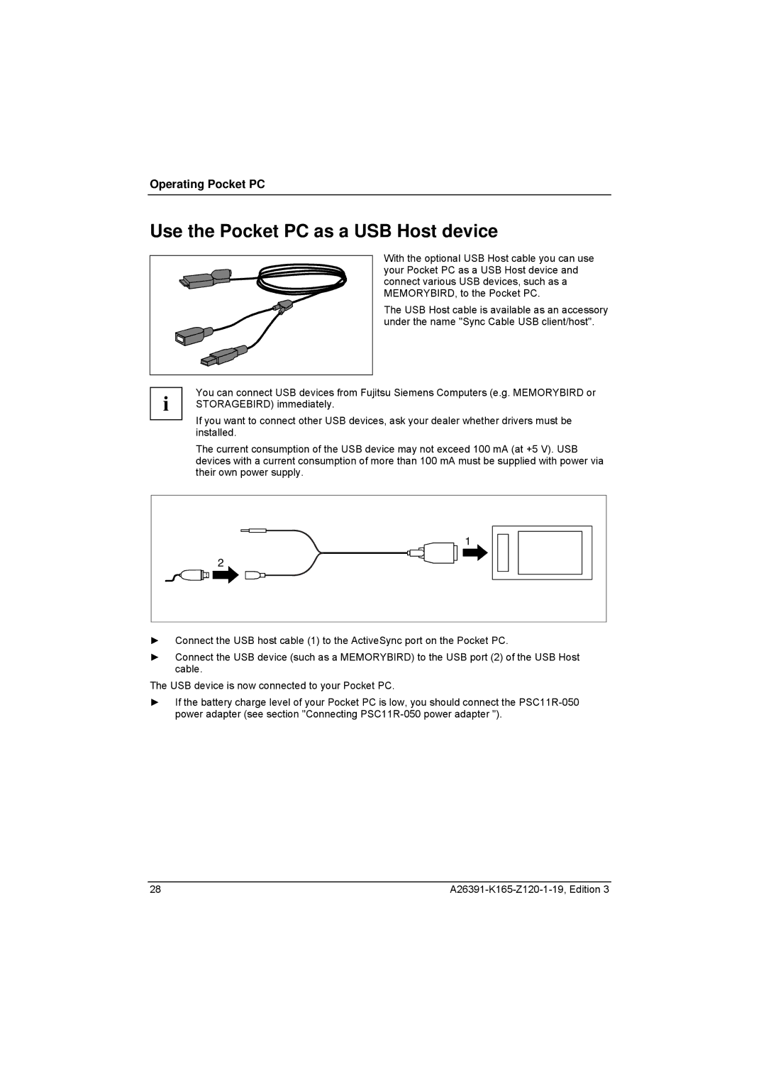 Zweita  Co N/C Series manual Use the Pocket PC as a USB Host device 