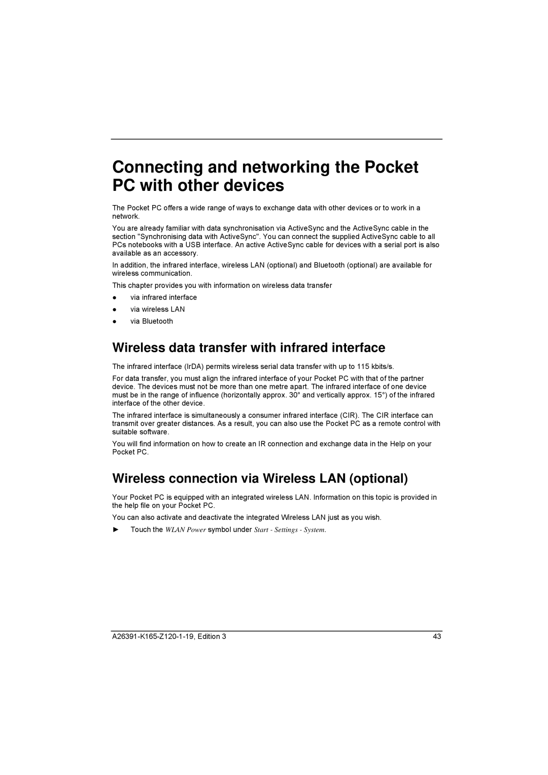 Zweita  Co N/C Series manual Connecting and networking the Pocket PC with other devices 