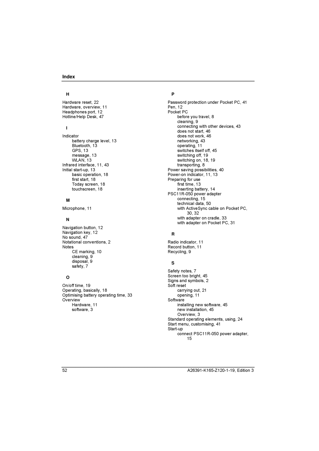 Zweita  Co N/C Series manual Index 