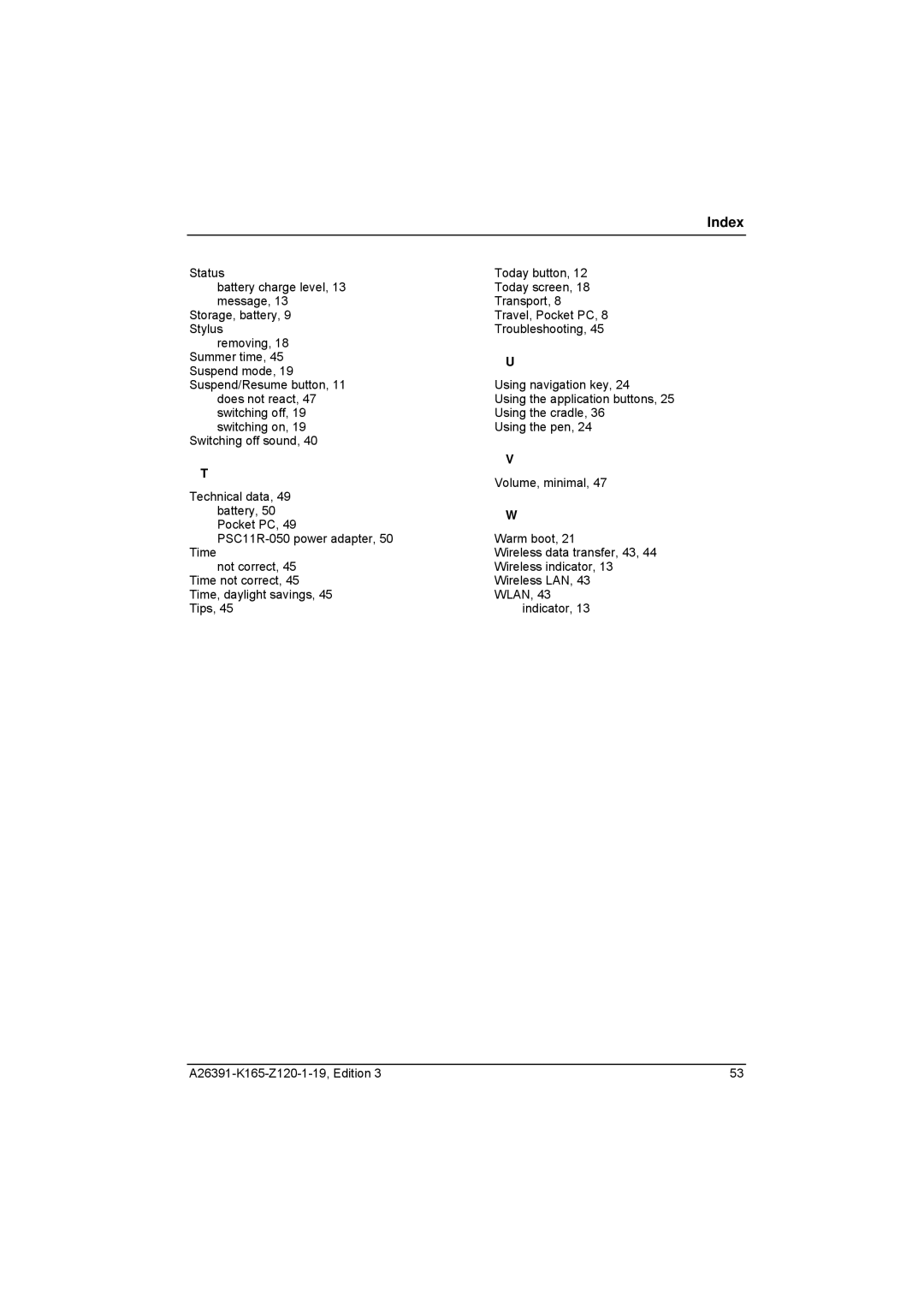 Zweita  Co N/C Series manual Index 