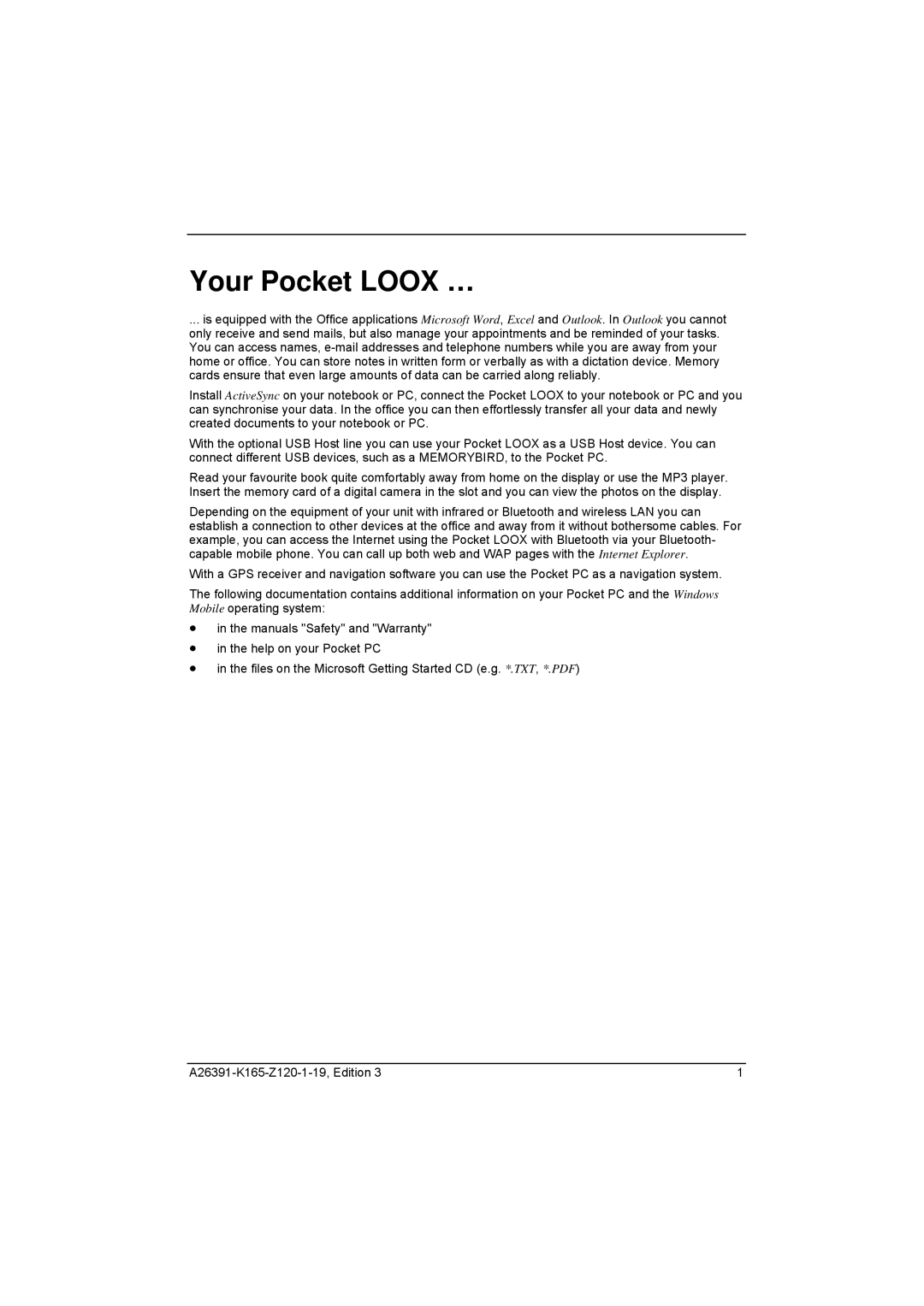 Zweita  Co N/C Series manual Your Pocket Loox … 