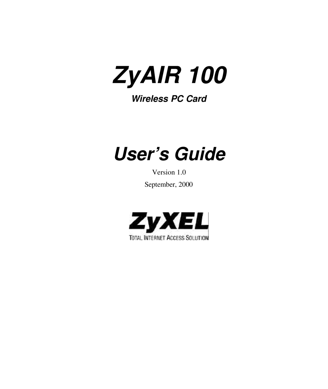 ZyXEL Communications 100 manual ZyAIR 