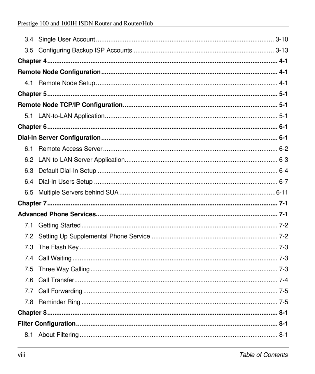 ZyXEL Communications 100IH manual Chapter Remote Node Configuration, Chapter Remote Node TCP/IP Configuration 