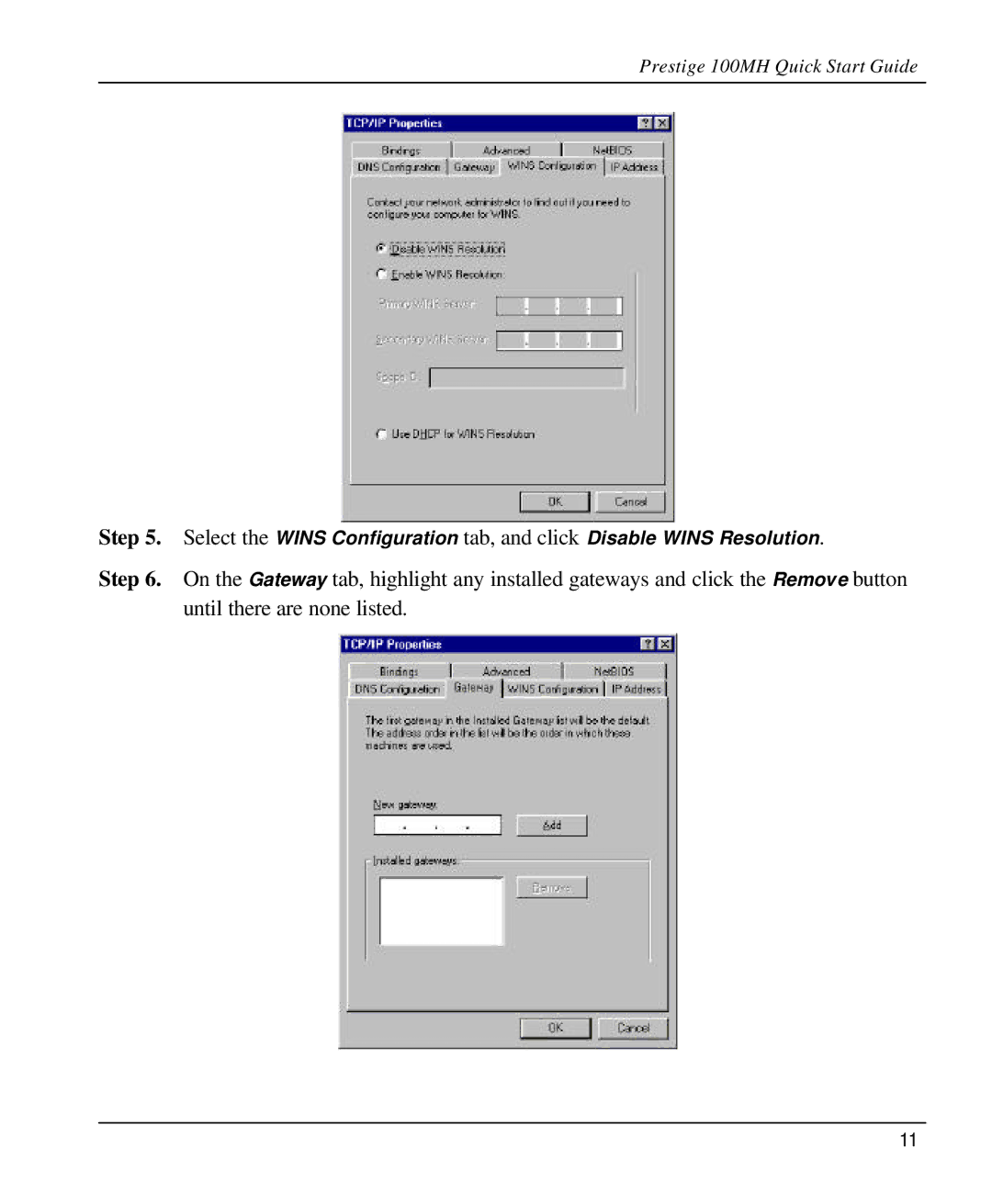 ZyXEL Communications quick start Prestige 100MH Quick Start Guide 