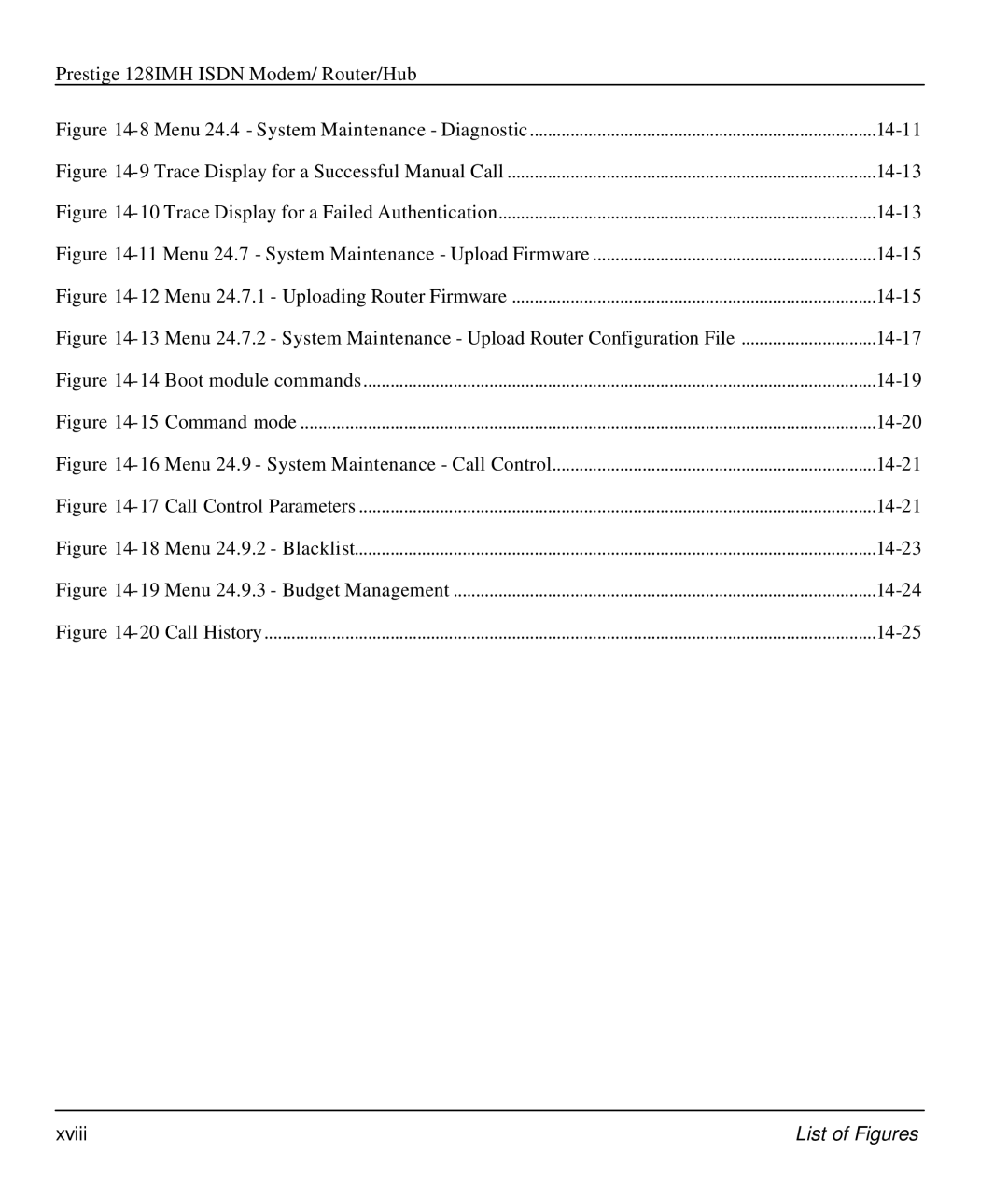 ZyXEL Communications 128IMH manual Xviii 