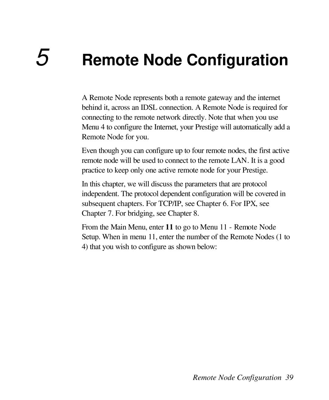 ZyXEL Communications 128L user manual Remote Node Configuration 