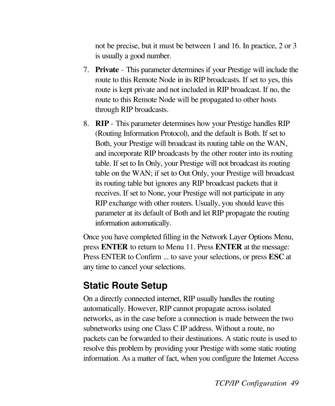 ZyXEL Communications 128L user manual Static Route Setup 