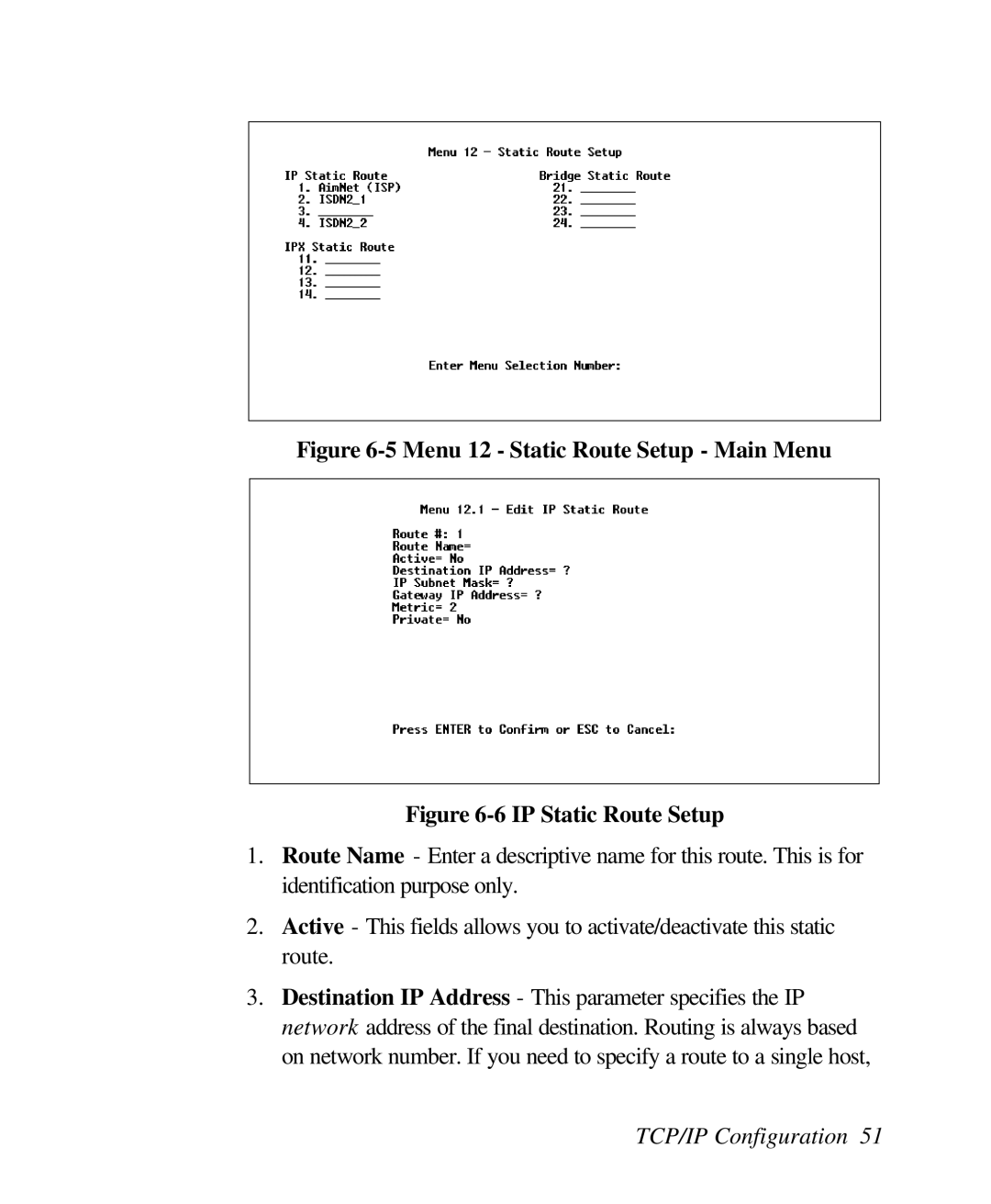 ZyXEL Communications 128L user manual Menu 12 Static Route Setup Main Menu 