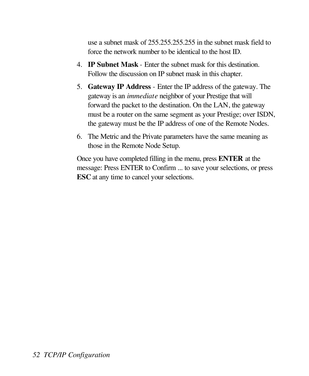 ZyXEL Communications 128L user manual 52 TCP/IP Configuration 