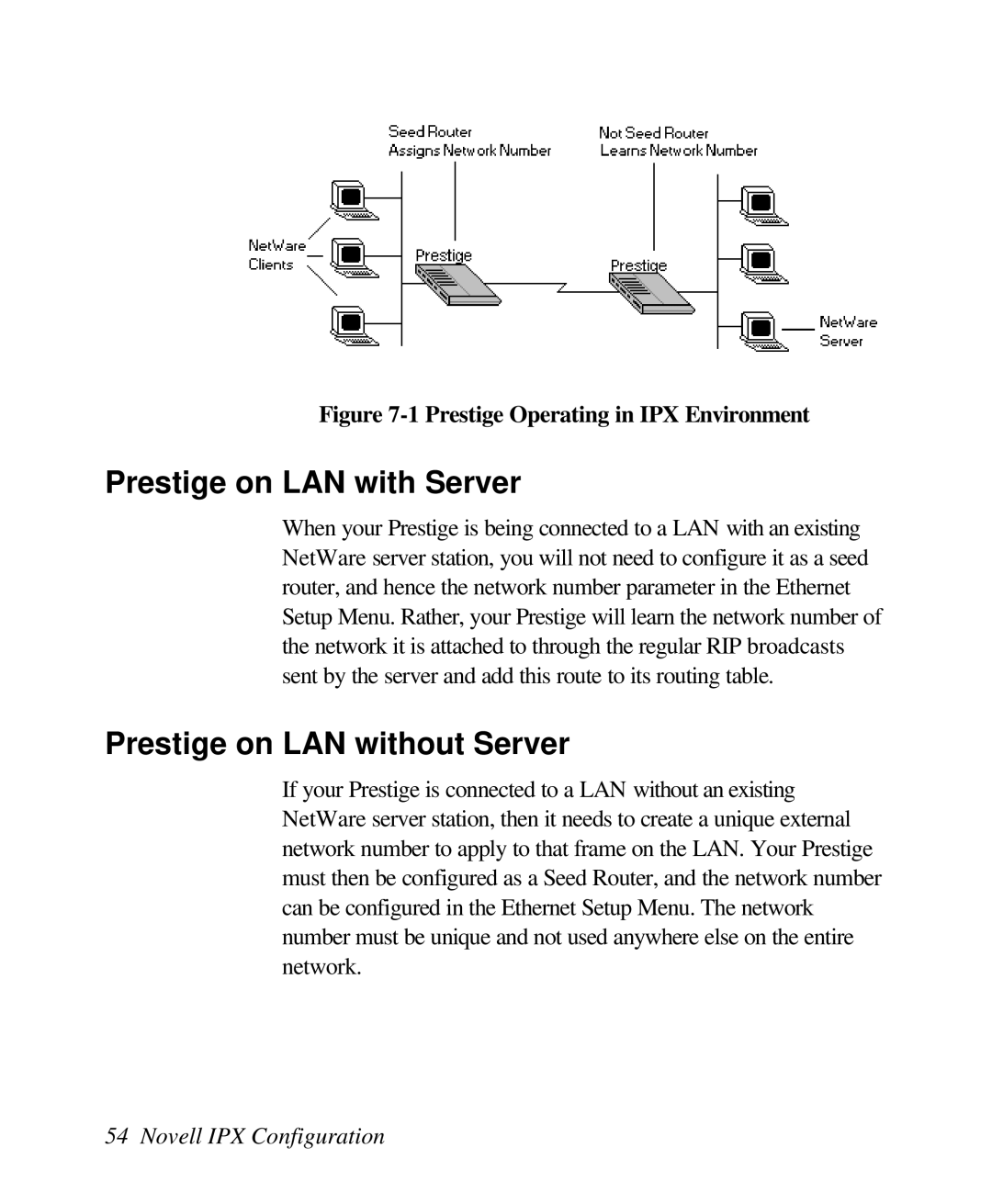 ZyXEL Communications 128L user manual Prestige on LAN with Server, Prestige on LAN without Server 