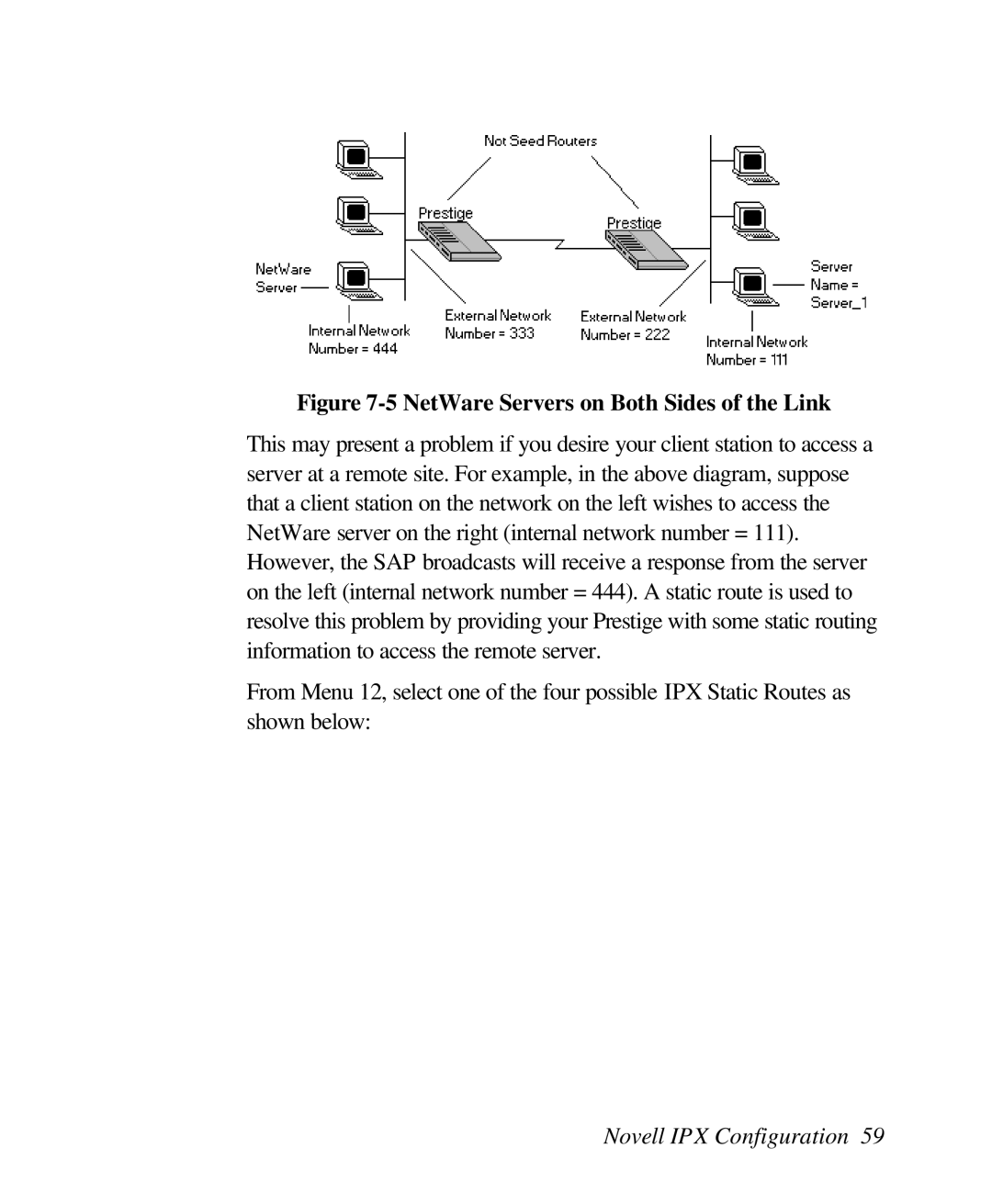 ZyXEL Communications 128L user manual NetWare Servers on Both Sides of the Link 