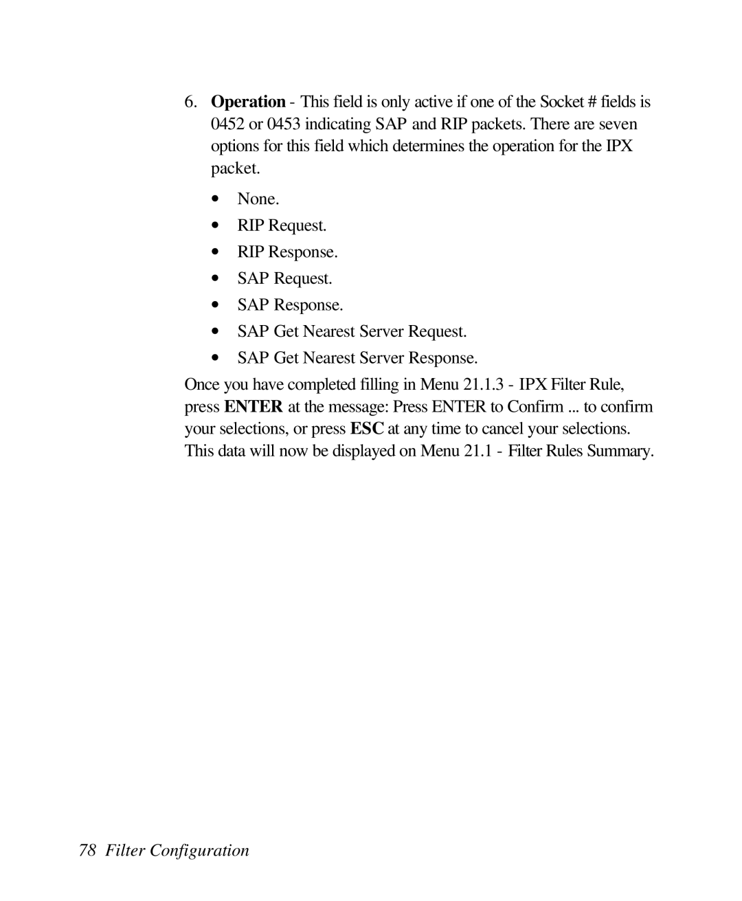 ZyXEL Communications 128L user manual Filter Configuration 