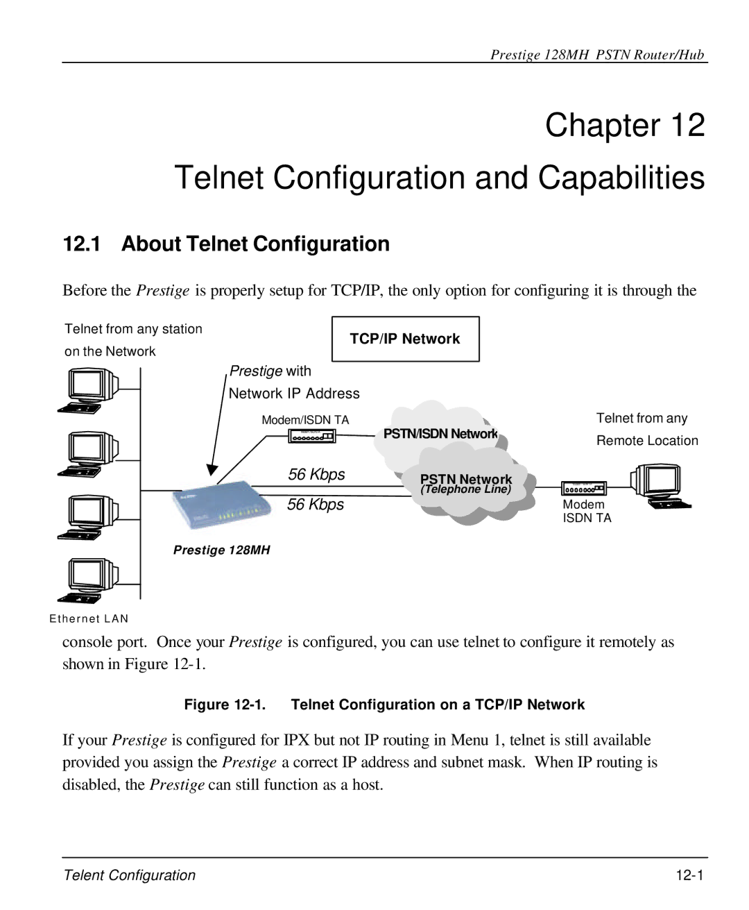 ZyXEL Communications 128MH user manual Chapter Telnet Configuration and Capabilities, About Telnet Configuration 