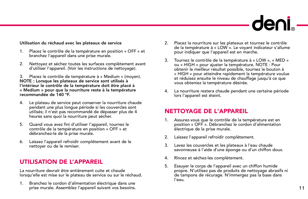 ZyXEL Communications 15205 manual Utilisation De L’Appareil, Nettoyage De Lappareil 