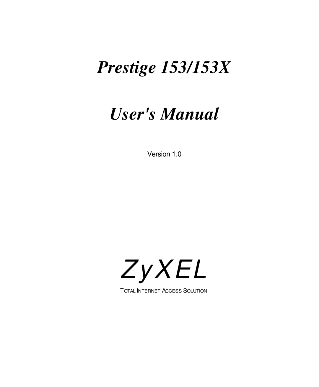 ZyXEL Communications 153X user manual ZyXEL 