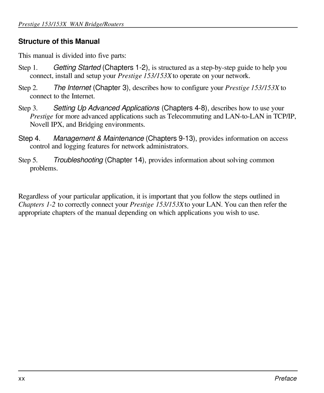 ZyXEL Communications 153X user manual Structure of this Manual 