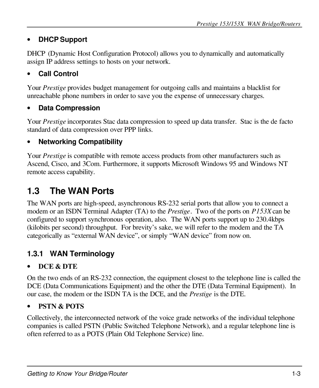 ZyXEL Communications 153X user manual WAN Ports, WAN Terminology 