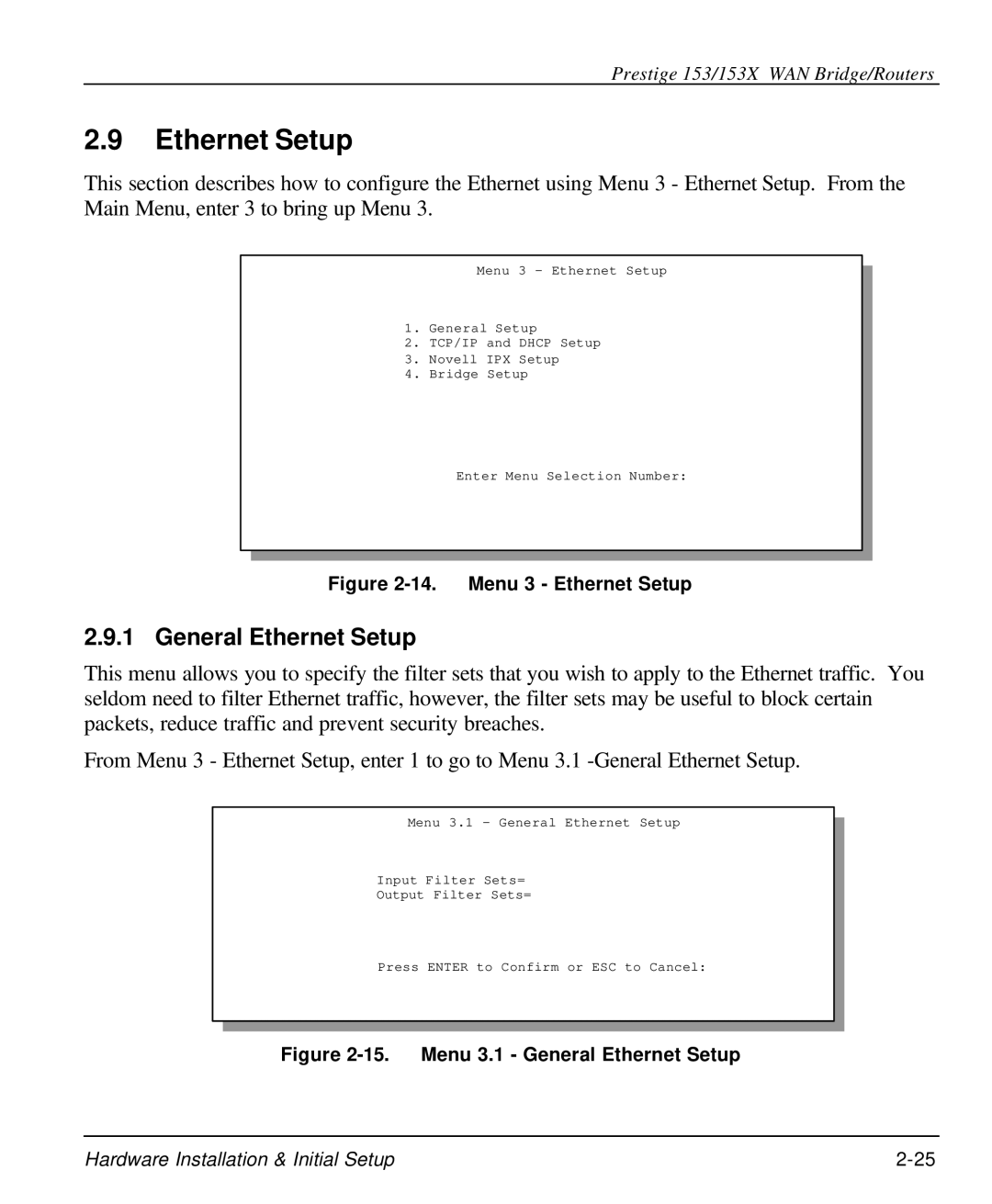 ZyXEL Communications 153X user manual General Ethernet Setup 