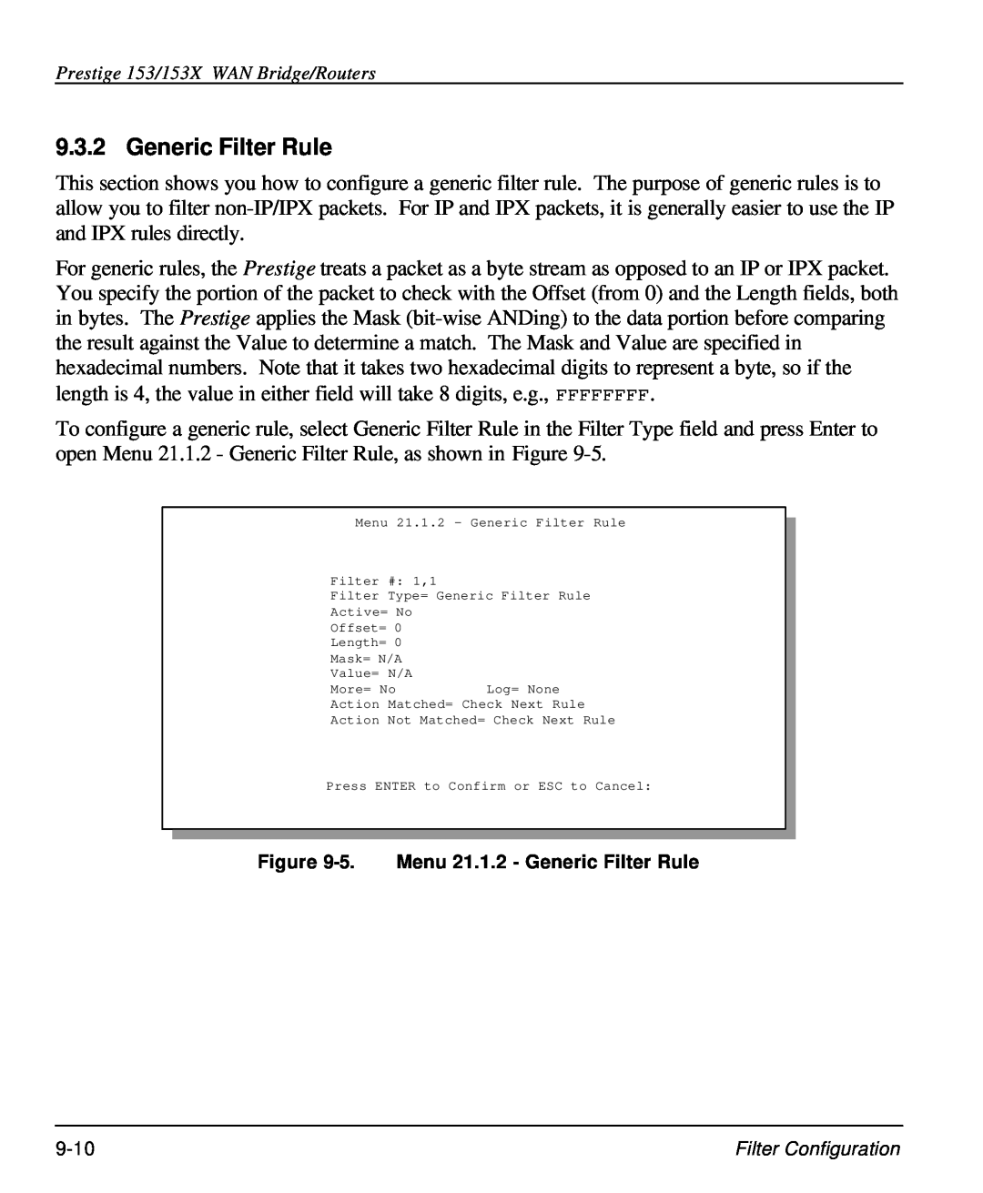 ZyXEL Communications 153X user manual 5. Menu 21.1.2 - Generic Filter Rule 